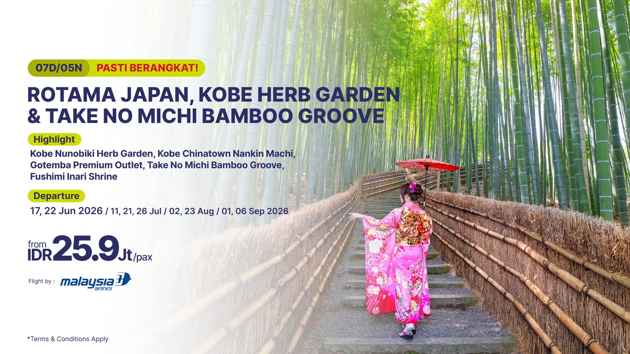 7D/5N Rotama Japan, Kobe Herb Garden & Take No Michi Bamboo Groove -banner