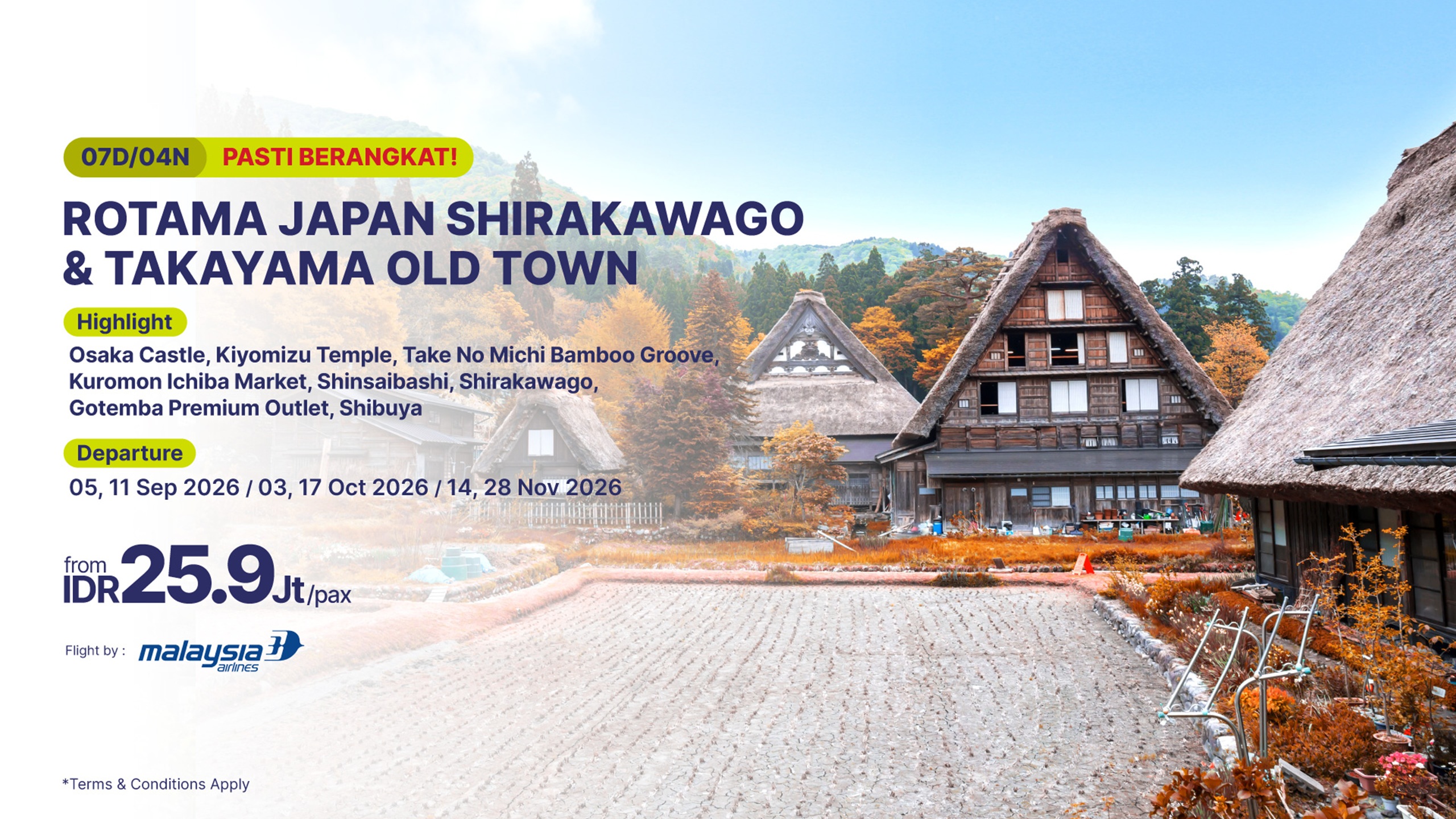 7D/4N Rotama Japan Shirakawago & Takayama Old Town-banner